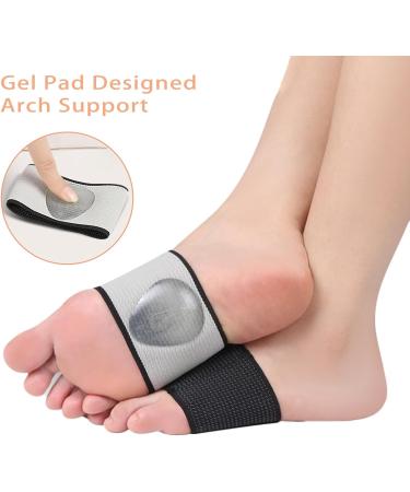 Foot Bandage Socks for Pain Relief | Gel Pads for Flat Feet | Unisex Midfoot Support - 2 Pairs (Black & Beige) - Buy Online on GoSupps.com