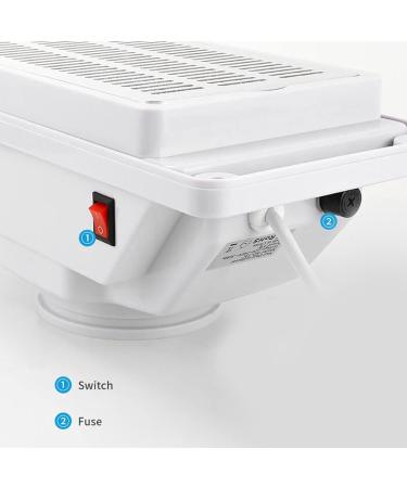 Nail Dust Collector - Professional Quiet Desk Vacuum Cleaner for Nail Art with Electric Fan Filter (UK Plug) - Buy Online on GoSupps.com