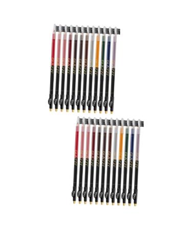 Healeved 24 Pcs Lip Liner Eyeliner Eye Makeup Pen Brow Pencil Eyebrow Makeup Delineador De Duracion Powder 1 count (Pack of 1) Assorted Colorx2pcs