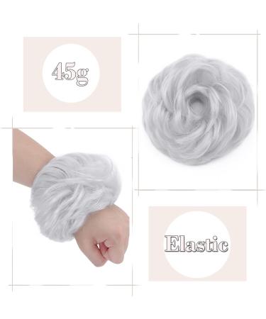 Silver Grey Messy Hair Bun Ponytail Extension Scrunchie for Women - 45g - Buy Online on GoSupps.com