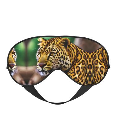 Yellow Leopard Print Sleep Mask-Adjustable Breathable Fashionable Eye Mask for A Comfortable Sleep Experience