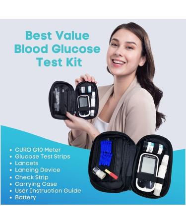 CURO G10 Glucose Home Test Kit with NFC Connectivity, Blood Sugar Monitor Device, 60 Test Strips - CUROfit App Compatible - Complete Testing Solution - Buy Online on GoSupps.com