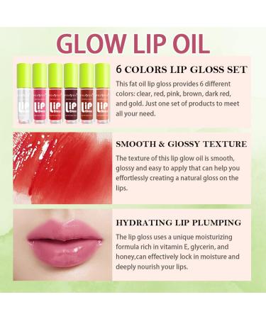 Buy 6 Colors Lip Oil Gloss | Hydrating & Plumping Lip Makeup Non-Sticky Shine - Free International Shipping - Buy Online on GoSupps.com
