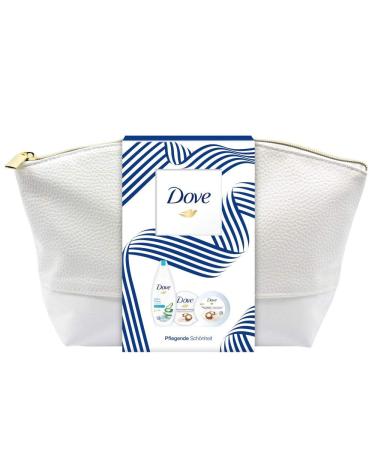 Dove gift set Nursing beauty for silky-smooth skin with shower gel cream-shower peeling body yoghurt in a cultural bag (250 ml + 225 ml + 250 ml)