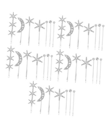 minkissy 5 Sets Fringe Bobby Pin Hair Clips for Teen Girls Star Hair Accessories Hair Barrette Side Clip Goody Hair Clips for Women Wedding Hair Clip Hair Pin Bangs Rhinestone Issue Card