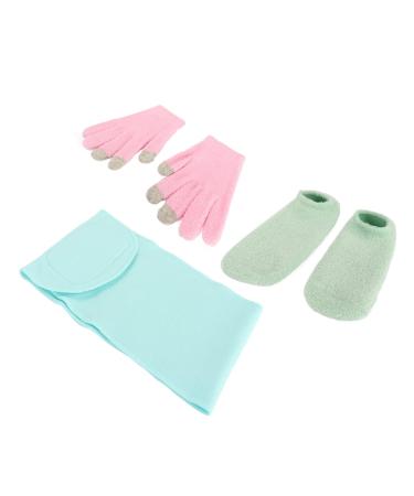 Qukaim Moisturizing Gel Socks Set Touch Screen Spa Moisturizing Gloves Socks Set Reusable Repair Treatment Exfoliating SPA Neck Wrap Mask