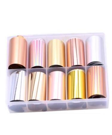 Nail Art Foil Mirror Nail Foil Transfer Sticker DIY Manicure Decoration 10 Rolls foil paper for nails