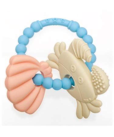 Bite ring toys for babies bite ring made of silicone baby baby biting toys bpa-free teeth only accessories for 3+ months babies toddlers sensory molar toy molar toys