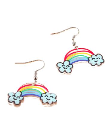 Feyley earrings acrylic pendant earrings for women light ear trailer cartoon fashion ear ornament for everyday life and casual dates trumpet rainbow