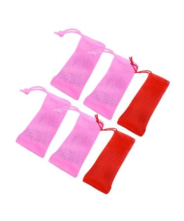 Baluue 6pcs Soap Bag Soap Mesh Pouch Wipe Foam Soap Handmade Soap Mesh Face Wash Mit Fruit Soap Cleaning or