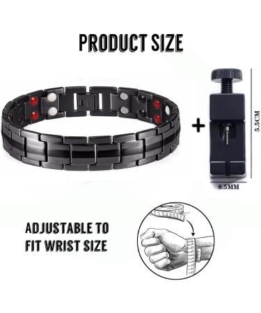 Buy Gobfar Titanium Magnetic Bracelet for Men | Ultra-Strength Adjustable Healing Bracelet with Magnetic Tape - Buy Online on GoSupps.com
