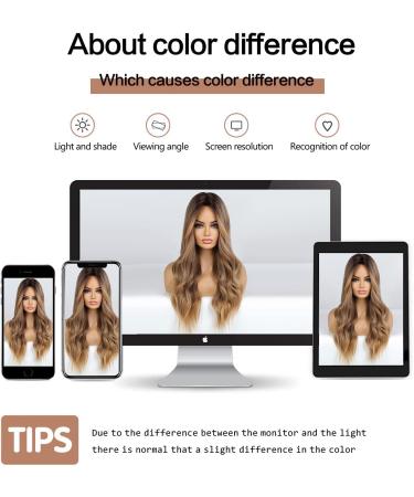 Esmee Long Wave Ombre Brown Synthetic Curly Wig for Women - Perfect for Daily Wear and Parties - Buy Online on GoSupps.com