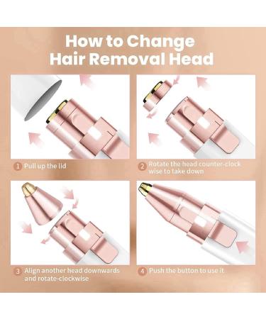 2 in 1 Facial Hair Remover & Eyebrow Trimmer for Women | Rechargeable Hair Removal Device with 2 Heads | Nose Hair Trimmer, Face Shaver, Upper Lip Hair Remover | Facial Epilator Pen - Buy Online on GoSupps.com