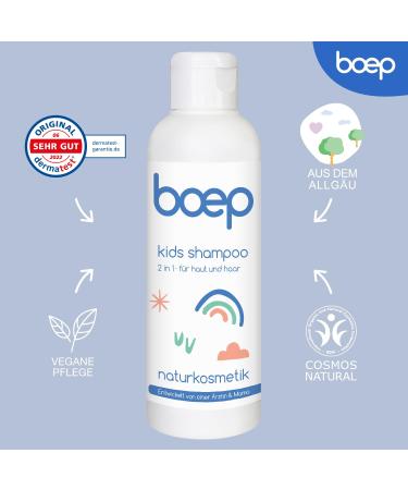 boep Kids Shampoo | Mild 2-in-1 Shampoo & Shower Gel | Certified Natural Cosmetics for Children (150ml) - Buy Online on GoSupps.com