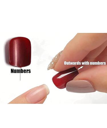 MISUD Extra Long Square Press on Nails - Matte Bling Glitter Acrylic Nails Fuchsia Sparkly Sequins French Tip Design - 24 Pcs Artificial Nails for Glamorous Looks - Buy Online on GoSupps.com