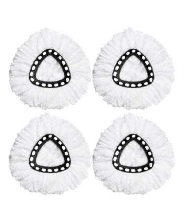 4 Pack Spin Mop Replacement Heads Compatible with O Cedar, Microfiber Spin Mop Refills, Easy Cleaning Floor Mop Head Replacement 4 Count (Pack of 1)