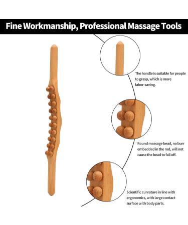 Full Body Scraping Stick | Wooden Acupuncture Fascia Roll Massage Tool for Muscle Relaxation - Back Stomach Shoulder & Foot Massager - Buy Online on GoSupps.com
