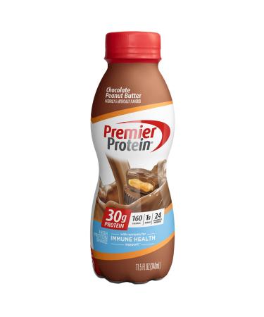 Premier Protein Shake Chocolate Peanut Butter 30g Protein 1g Sugar 24 Vitamins & Minerals Nutrients to Support Immune Health 11.5 Fl Oz