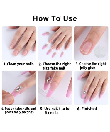 Spring Square Press on Nails - Pink False Nails with Floral Designs - 24PCS - Buy Online on GoSupps.com