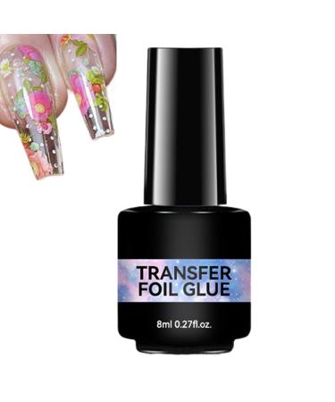 Nail Foil Glue - 8ml Long-Lasting Adhesion - Gel Requiring a UV Lamp | for DIY Manicure Enthusiasts Home Salons Nail Stickers and Designs