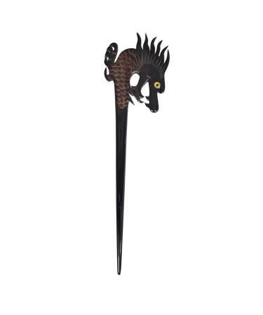 Marycrafts Horn Dragon Hair Stick - Women's Long Hair Fork for Buns in Black - Buy Online on GoSupps.com