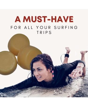 Outdoor Wax Works Eco-Friendly Surf Board Wax - Organic Beeswax 3-Pack for Skimboard, Bodyboard, Paddle, Longboard - Natural Grip in Cold, Cool, Warm, Tropical Waters - Buy Online on GoSupps.com