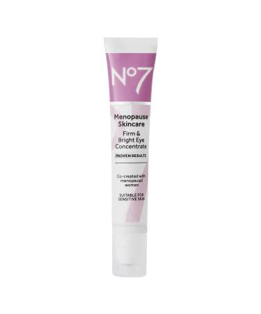 No7 Menopause Skincare Firm & Bright Eye Concentrate - Revitalizing Eye Cream for Dark Circles  Wrinkles & Under Eye Puffiness - Menopause Relief Cooling Eye Roller for Refreshing Tired Eyes (15 ml)