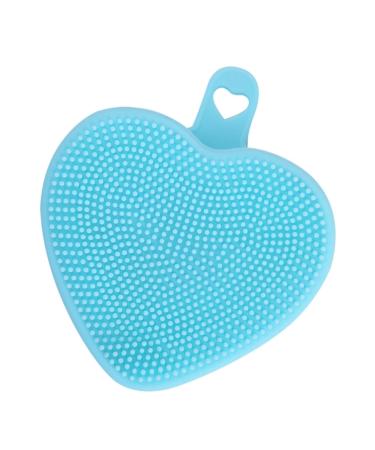 minkissy Handheld face Brush Washing Device Manual face face exfoliator Double Sided Double Side face Brush Silica Gel Heart-Shaped face Scrubber exfoliator Facial Cleansing Brush Scrubber 9.8x8.4cm