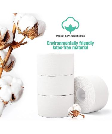 4 Pack Athletic Sports Tape - Easy Tear & Residue-Free Wrap for Athletes - Ideal for Tennis, Gymnastics, Boxing - 1.5in X 35ft (White) - Buy Online on GoSupps.com