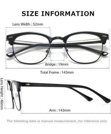 Kimorn Blue Light Blocking Glasses | Semi Rimless Eyewear for Women Men | Blue Ray Filter Lens | KS052 Matte Blackgold+Matte Black Silver - Buy Online on GoSupps.com