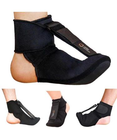 Copper Compression Plantar Fasciitis Night Splint Sock. Planter Fasciitis Support Dorsal Drop Foot Brace for Right or Left Foot. Soft Stretching Boot Splints for Feet, Sleep, Recovery Socks, Braces Medium (Pack of 1)