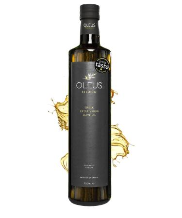 OLEUS PREMIUM Premium quality olive oil - Cold pressed | Greece | For cooking/roasting | Extra Virgin | Olives | Mild fruity | 100% Koroneiki olives | Messinia | Gift | 750 ml glass bottle