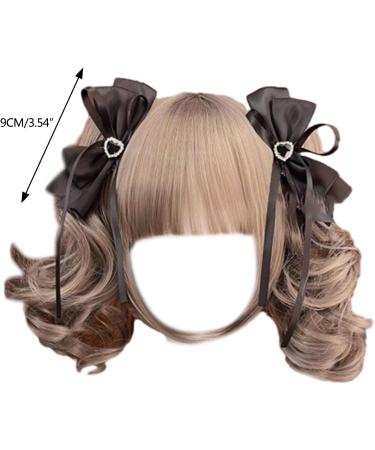 AJOIDR Cute 3D Hair Clip with Heart Ribbon Bowknot Women Hairpin Easy to Use Perfect for Daily Life Parties Weddings Blue-2pcs - Buy Online on GoSupps.com