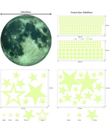Glow in The Dark Stars 433Pcs Wall Stickers - Green Glow Stars Decals for Nursery, Bedroom, Living Room Decor - Buy Online on GoSupps.com