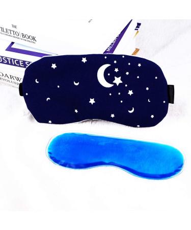FOMIYES Adjustable Eye Mask with Cold/Hot Therapy - Soft Sleeping Mask for Travel & Puffy Eyes (Blue - Buy Online on GoSupps.com
