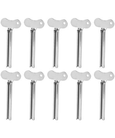 AUEAR Stainless Steel Toothpaste Squeezer Tube Squeezers Key Squeezer Silver Squeezer for Home Toothpaste Hair Dye (Set of 10)