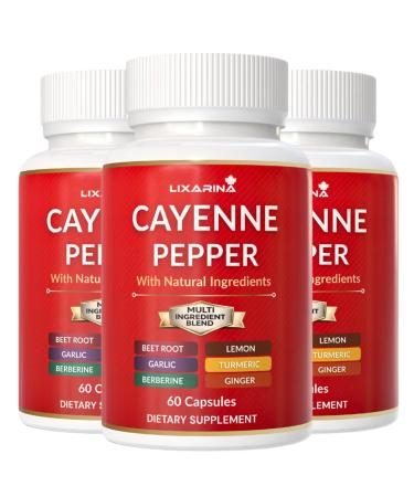 LIXARINA Cayeenne Pepper | Caayene Pepper Capsules | Advanced Caayenne Support Supplements | Supplement for Women and Men - 240 Capsules