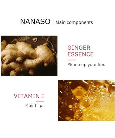 NANASO Natural Lip Plumper 2PCS Set - Plant Extracts Plumping Lip Serum for Moisturizing Clear Lips 5.5ML - Buy Online on GoSupps.com