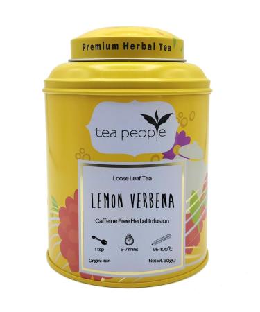 Tea People Lemon Verbena 30g Tin Caddy (30 cups) Caffeine Free Herbal Tea - 100% Natural Whole Leaves - Buy Online on GoSupps.com