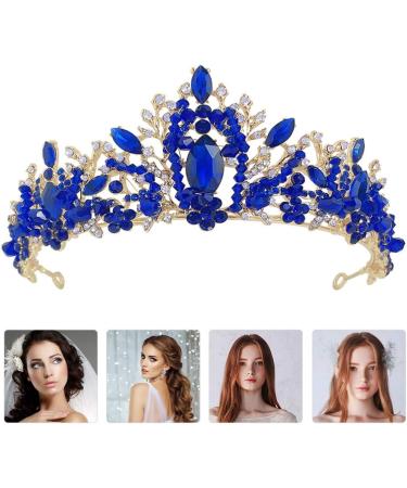 FRCOLOR Tiara Crown Crystal Silver Headband Diamond Bridal Headdress Wedding Prom Crown Hair Accessories Blue for Women Girl Birthday Wedding Christmas Party Favor Ornaments - Buy Online on GoSupps.com