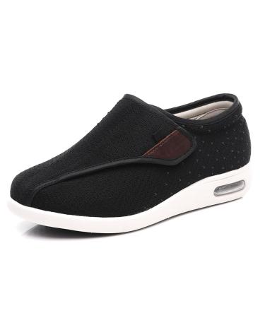Diabetic Shoes for Women Lightweight Comfy with Air Cushion & Breathable Mesh Foot Swelling Shoes for Diabetic Edema Bunions Arthritis Swollen Feet 6.5 Black
