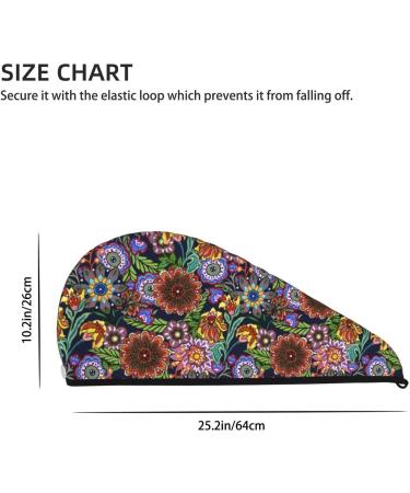 Vintage Floral Microfiber Hair Towel - Super Absorbent Coral Velvet Wrap for Long Curly & Thick Hair | Quick Dry Hair Cap for Women - Buy Online on GoSupps.com