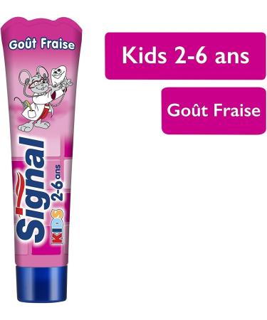 Signal Toothpaste Children 3-6 Years Gentle on Gums to Strengthen Teeth - Strawberry - 1.69 Oz - Pack Of 3 - Buy Online on GoSupps.com
