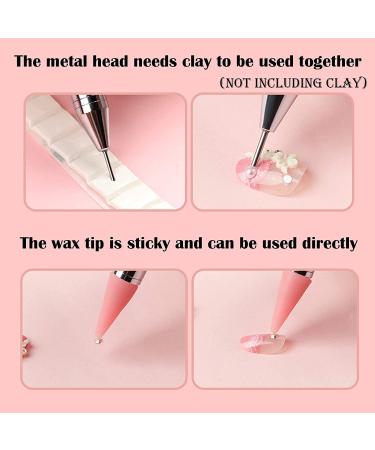 Wax Pencil for Rhinestones with Acrylic Handle | Dual End Rhinestone Picker Dotting Pen | Extra 3 Wax Pen Tips | Crystal Gemstone Applicator Tool for Nail Art - 3 pieces - Buy Online on GoSupps.com