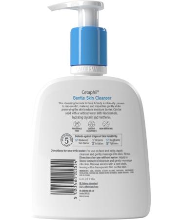 Cetaphil Gentle Skin Cleanser 236ml - Face & Body Wash for Normal to Dry Sensitive Skin with Niacinamide & Glycerin - Soap Free - Buy Online on GoSupps.com