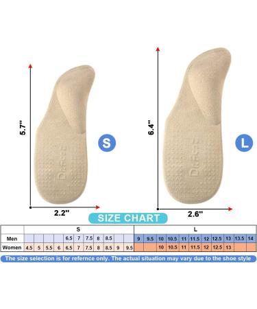 Dr. Foot Arch Support Shoe Inserts for Flat Feet & Plantar Fasciitis - Small Beige | Heel Cushion for Pain Relief - Women & Men - Buy Online on GoSupps.com