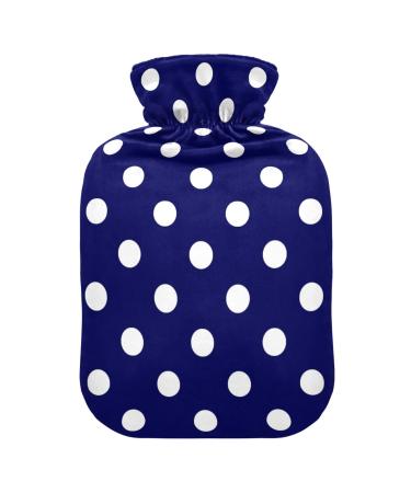 Dotted hot water bottle with cover heat bottles for pain relief water heating pillows hot water bed warmers for period cramps 1 l