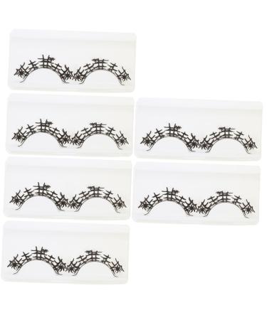 FOMIYES 6 Pairs Halloween False Eyelashes Fake Lashes Trendy Makeup Products Fake Eyelashes Weird Eyelashes Halloween Eyelashes Halloween Makeup Eyelashes Fashion Eyelashes Paper