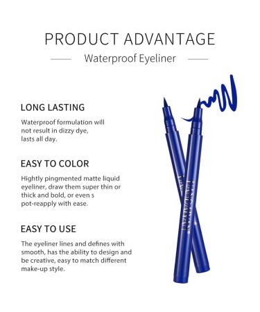 Waterproof 3Pcs Blue White Black Colored Eyeliner Set for Long-Lasting Colorful Eye Makeup - Buy Online on GoSupps.com
