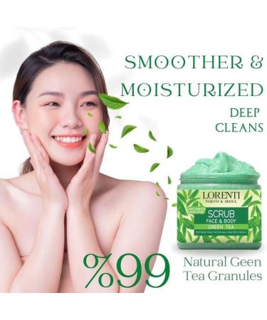 Lorenti Green Tea Scrub 500 ML Face & Body | Jojoba Oil & Vitamin E Anti Celulite Anti Aging Smoother & Moisturizes - Buy Online on GoSupps.com